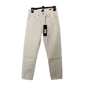 Edwin NWT Hana Classic Straight Crop Off White Mid Rise Jeans Size 26